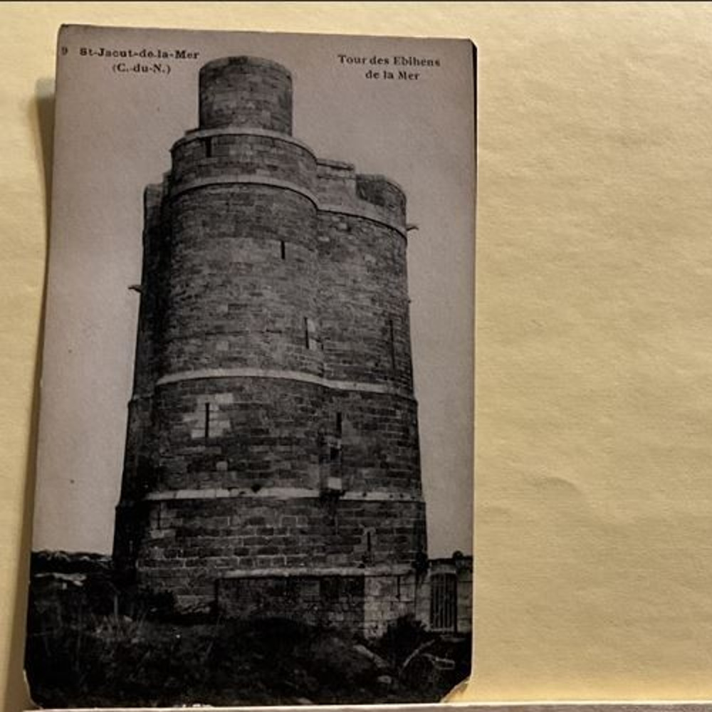 Antique Vintage Photo Postcard tour des Ebihens de La Mer Garangeau Tower France